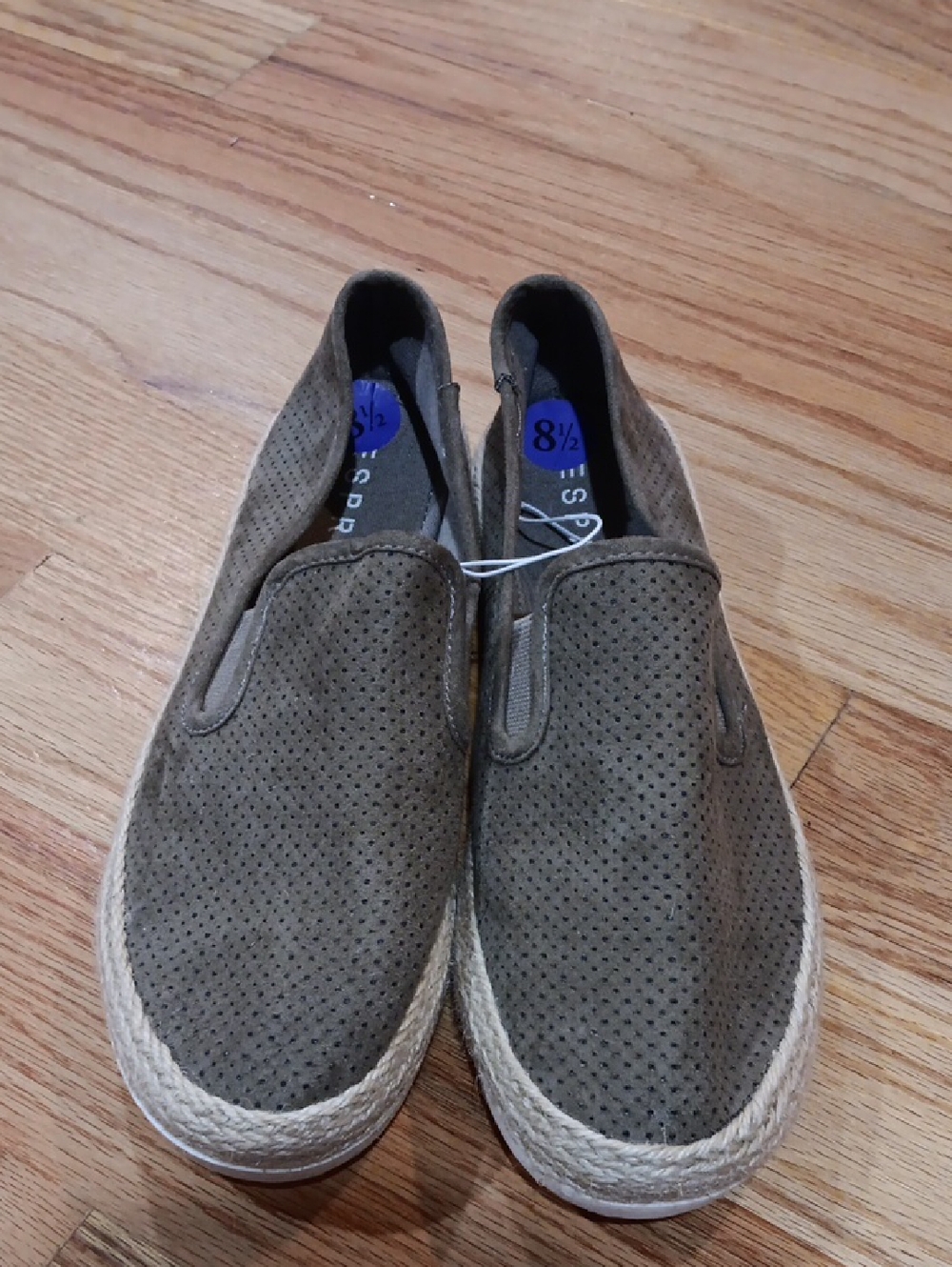 Esprit Olive Suede Slip-On Espadrilles Size 8.5